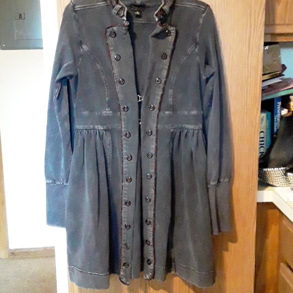 tough luv Jackets & Blazers - Military steampunk acid wash sweatshirt jacket L
